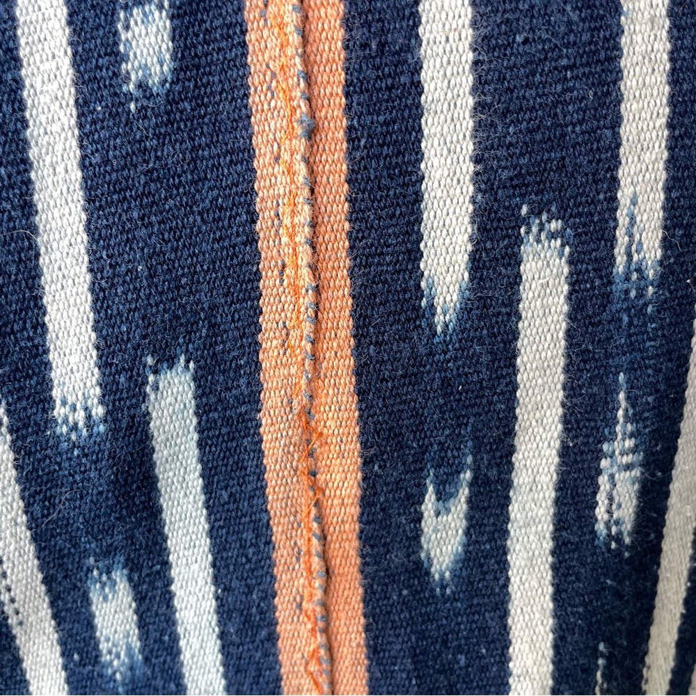 Vintage Handmade African Ikat Tribal Open Front Kimono with Fringe - Picture 11 of 13